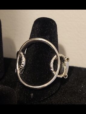 Silver White Ring with Oval Setting